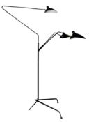 1 x Black Orchid Triple Arm Floor Light - Carbon Steel Triple Adjustable Light Floor Lamp with a