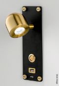 Pair of CHELSOM 'Dome' Luxury LED Adjustable Reading Wall Lights in a Brushed Brass Finish