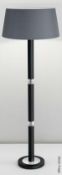1 x CHELSOM 'Washington' Luxury 1.6-Metre Freestanding Floor Lamp in a Black and Chrome Finish