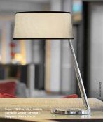 1 x CHELSOM 'Exec' Luxury Desk Mounted Chrome Table Lamp in a Chrome Finish, with 2 x USB Ports