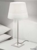 Pair of CHELSOM 'Interiors' Luxury Steel Table Lamps both in a Brushed Nickel Finish