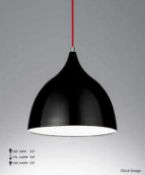 1 x CHELSOM 'Dine' Luxury Ceiling Pendant Light Fitting in a Stylish Black Finish with White Inner -