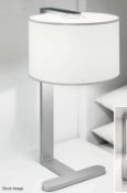 Pair of CHELSOM 'Trip' Luxury Steel Built Table Lamps with an Aluminium Finish - Switched - Ref: