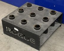 1 x Rogue Fitness 9 Bar Vertical Barbell Storage Holder - Accommodates Nine Olympic or Specialty