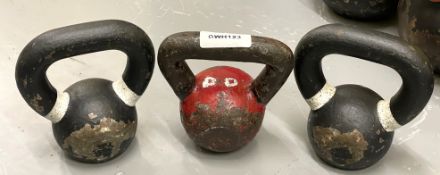 3 x Mirafit Cast Iron Kettle Bell Weights