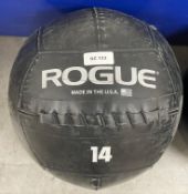 1 x Rogue Medicine Ball - Size: 14 LBS - Manufactured in the USA