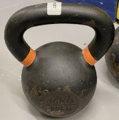 1 x Mirafit Cast Iron 16kg Kettle Bell Weight