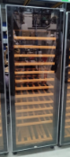 1 x Swiss Cave Upright Single Door Wine Bottle Cooler - Contemporary Black Finish with Smoked