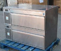 1 x Adande Double Stacked Undercounter Two Drawer Refrigerator - Side Engine VCS R2 Series