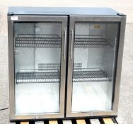 1 x Autonumis Double Door Backbar Bottle Cooler with Stainless Steel Finish