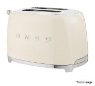 1 x SMEG 50s-style 2-Slot Toaster In Cream - Original Price £149.00 - Boxed