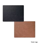Set of 4 x LIND DNA Luxury Leather Square Table Placemats in Black / Brown - Original Price £109.