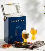 1 x FIELDBAR Drinks Box Cooler With Interchangeable Straps (10L) In Sea Boat Blue