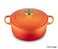 1 x LE CREUSET 'Signature' Enamelled Cast Iron Round 24cm Casserole Dish - Original Price £359.00