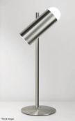 Pair of 'Hybrid' Luxury Modern Directional Table / Desk Lamp in Bright Nickel - Boxed Stock