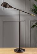 1 x CHELSOM 'Biblio' Luxury Adjustable Steel Floor Standing Reading Lamp in a Polished Nickel Finish