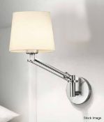 Pair of 'Angle' Luxury Adjustable Steel Wall Light with a Brushed Nickel Finish - Unused