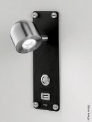 Pair of 'Dome' Luxury LED Adjustable Reading Wall Lights in a Brushed Nickel Finish with