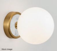 Pair of 'Lunar' Luxury Steel Wall Washer Light Fittings in a Brushed Brass Finish