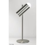 Pair of 'Hybrid' Luxury Modern Directional Table / Desk Lamp with a Bright Nickel Finish -