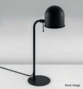 1 x CHELSOM 'Lume' Luxury Domed Metal Table Lamp with a Opal Acrylic Diffuser in Satin Black