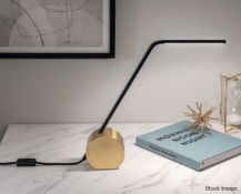 1 x CHELSOM 'Rest' Luxury Desk Lamp Finished In Satin Black and Brushed Brass