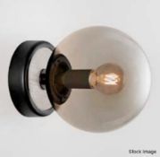 Pair of 'Lunar' Luxury Steel Wall Washer Light Fittings in a Satin Black Steel Finish with