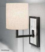 1 x CHELSOM 'Rock' Luxury Wall Light Finished In Black Bronze Metalwork with Natural Stone Back