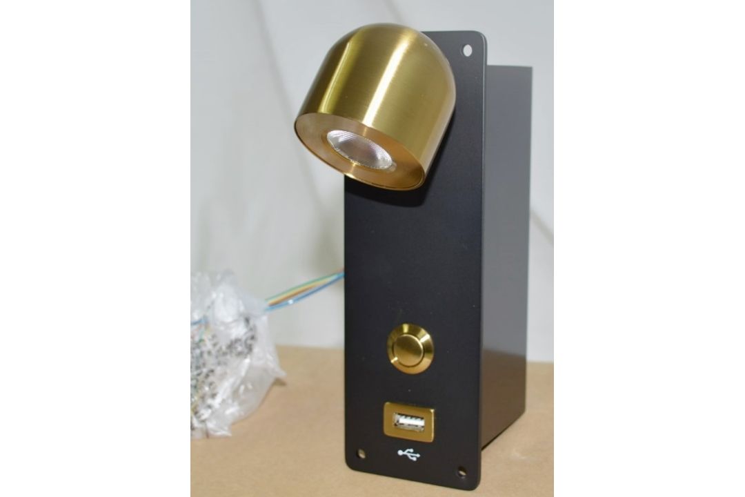 Pair of 'Dome' Luxury LED Adjustable Reading Wall Lights in a Brushed Brass Finish - Image 10 of 12