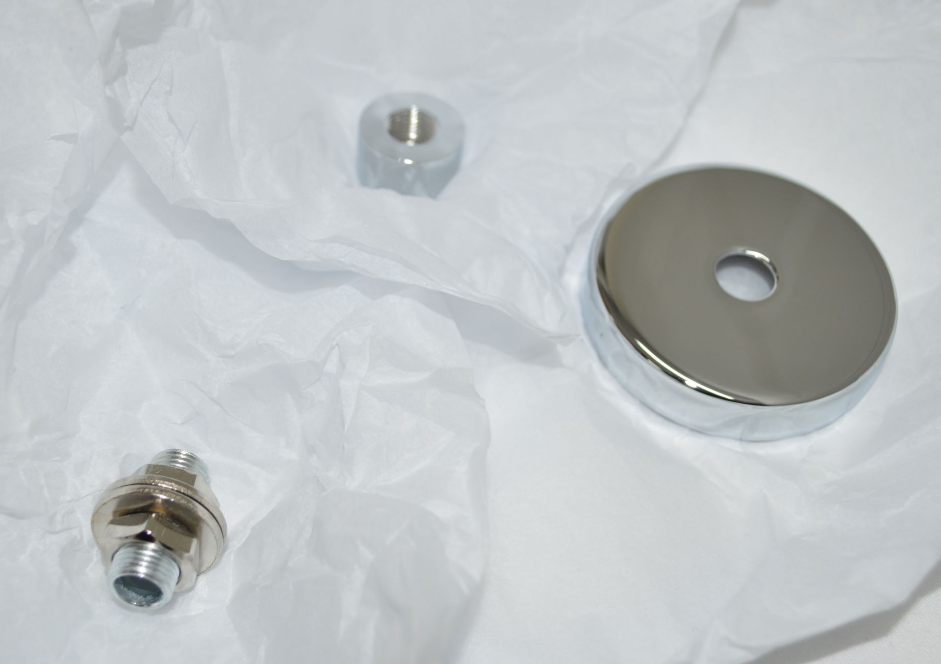 1 x CHELSOM 'Atlanta' Luxury Semi-flush Pendant Circular Light fitting with Polished Chrome - Image 2 of 11