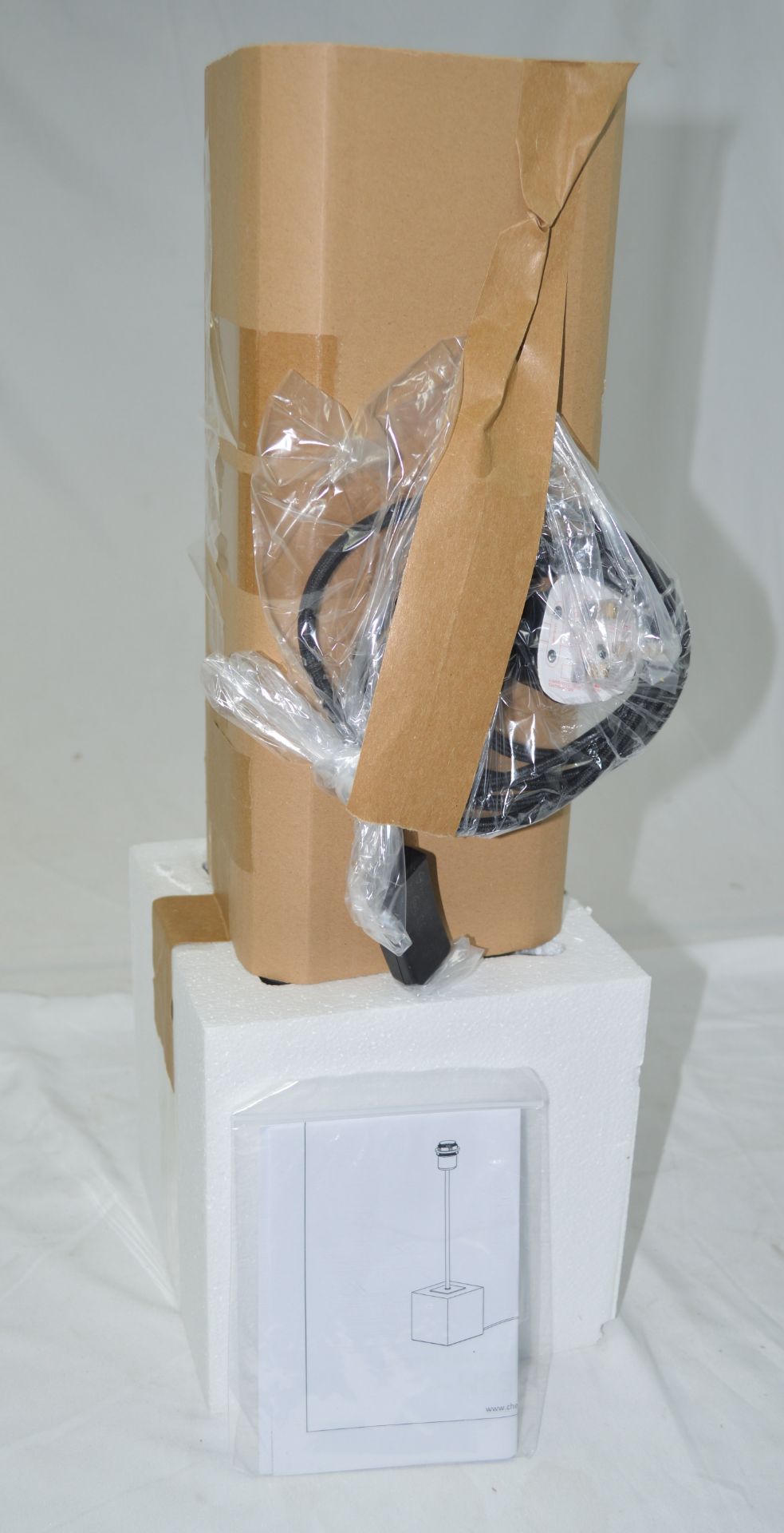 Pair of 'Rock' Luxury Black Bronzed Metalwork Table Lamp with Natural Stone Block Base - - Image 8 of 11