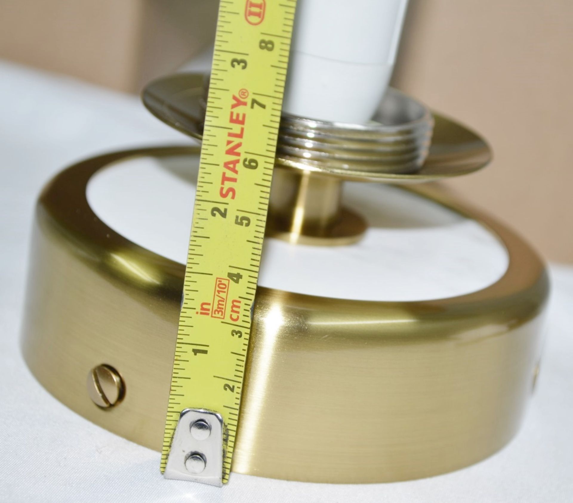 Pair of 'Lunar' Luxury Steel Wall Washer Light Fittings in a Brushed Brass Finish - Image 4 of 17