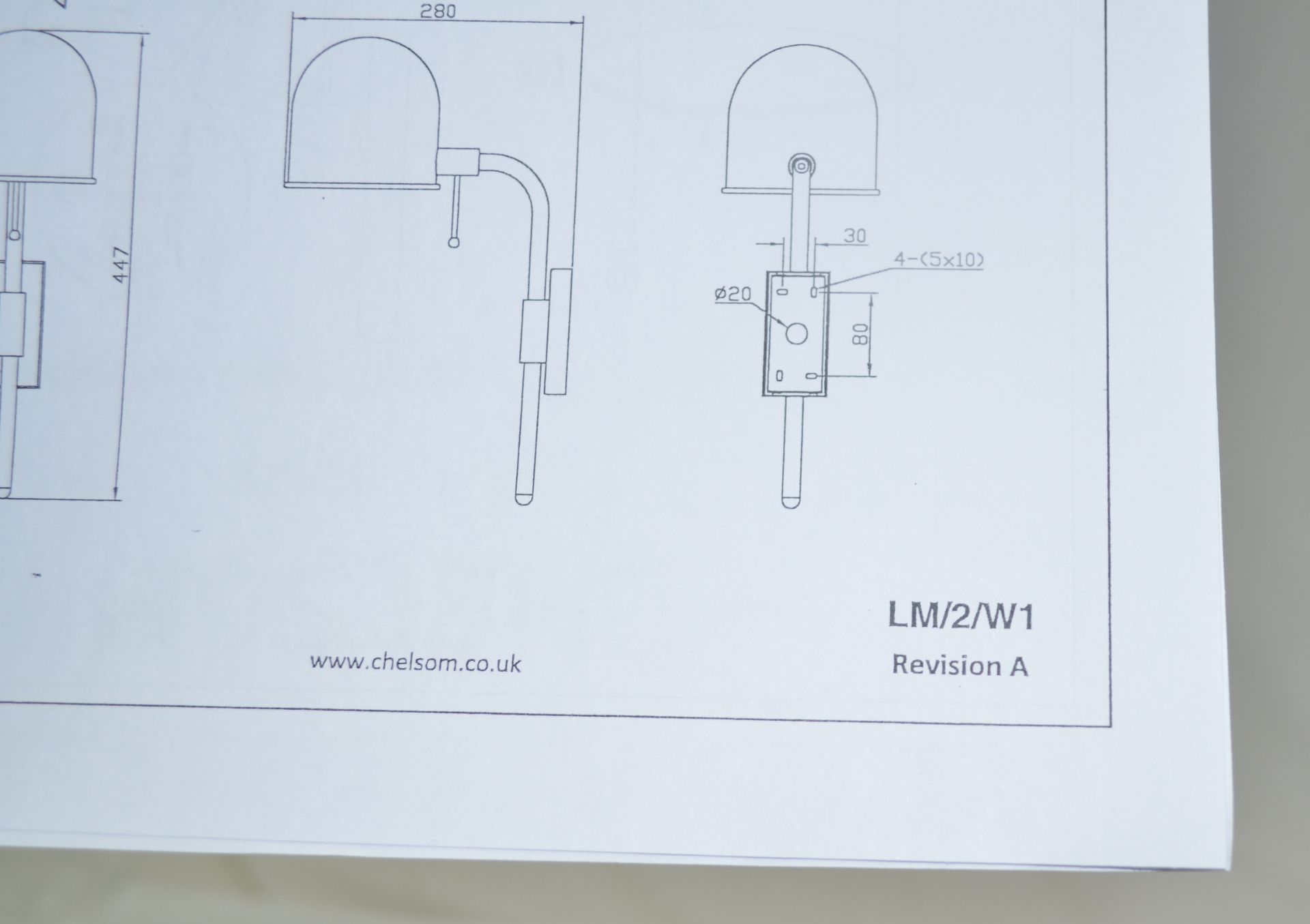 Pair of 'Lume' Luxury Wall Lights in a Brushed Brass with Opal Acrylic Diffuser - Ref: LM/2/ - Image 4 of 12