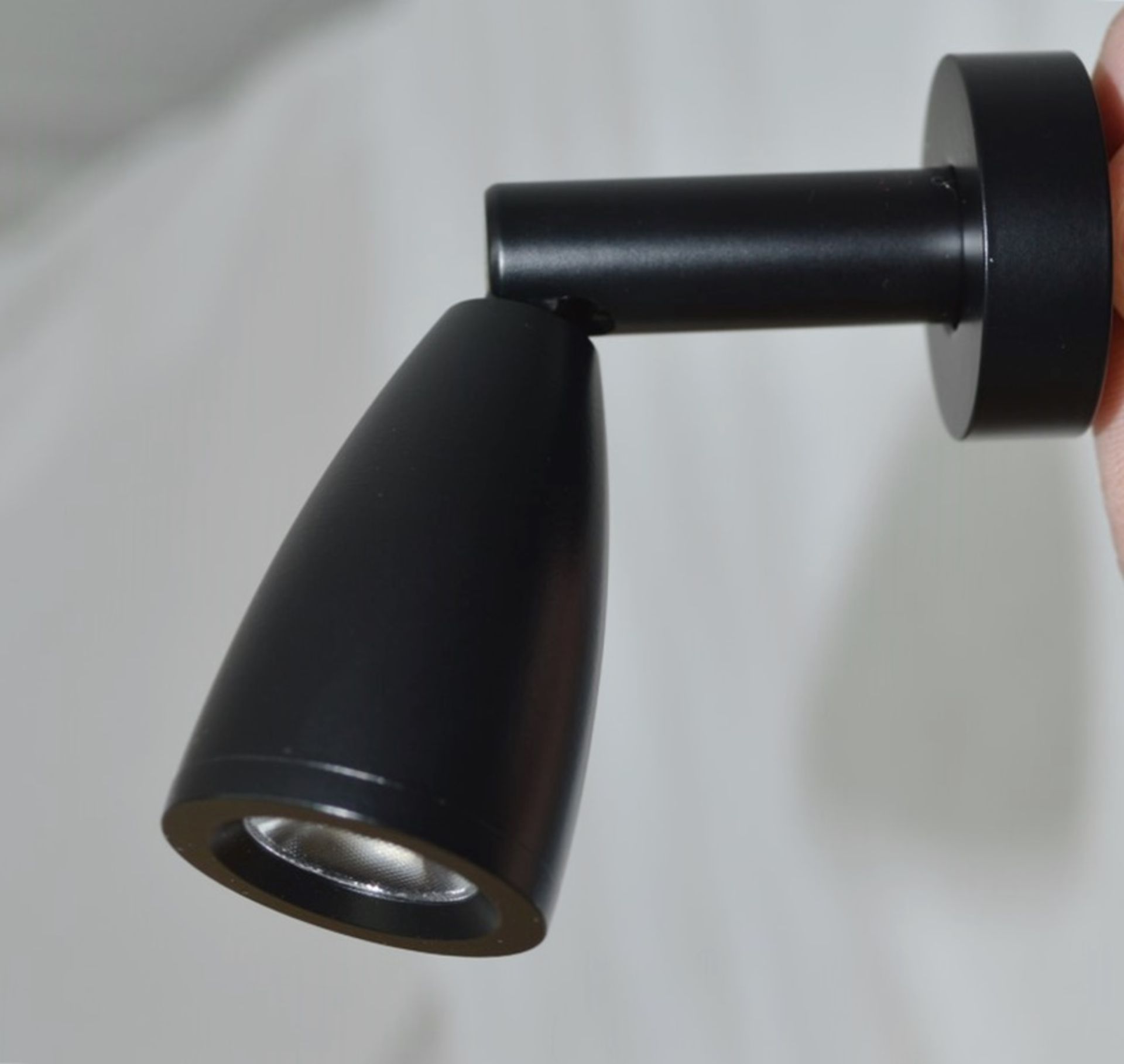 Pair of Luxury Wall Mounted LED Reading Light Fittings in a Satin Black Finish - Image 4 of 9