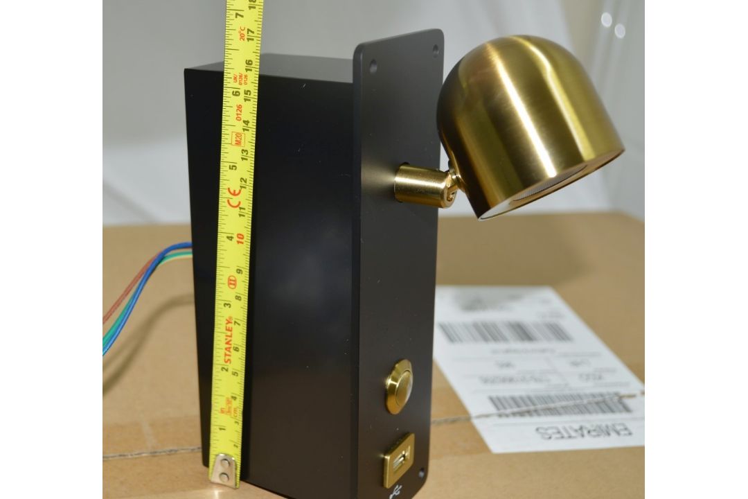 Pair of 'Dome' Luxury LED Adjustable Reading Wall Lights in a Brushed Brass Finish - Image 5 of 12
