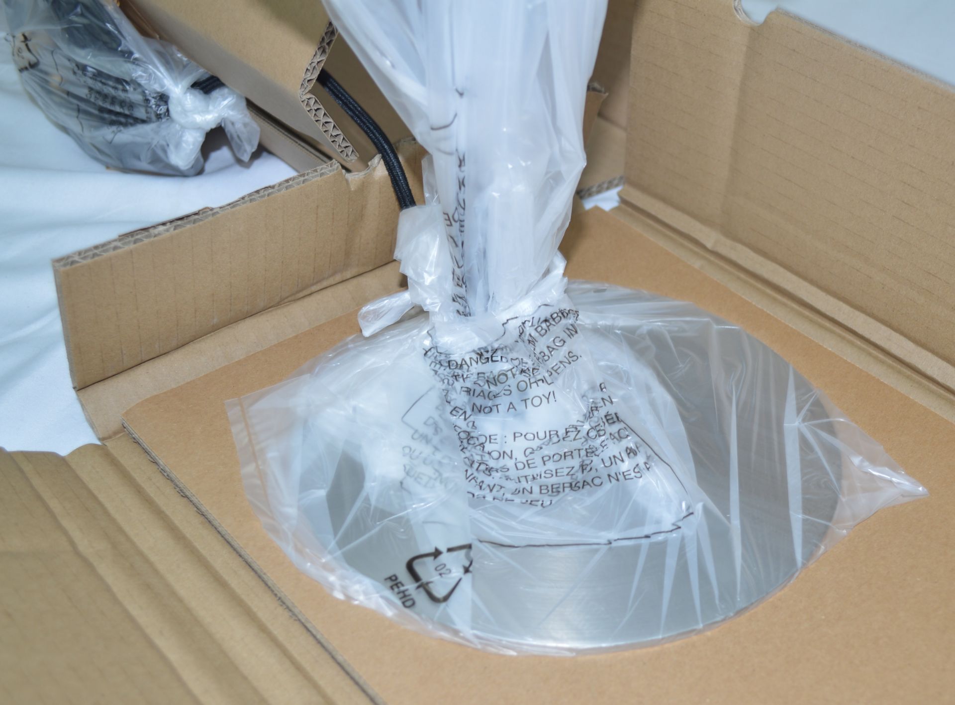 Pair of 'Hybrid' Luxury Modern Directional Table / Desk Lamp in Bright Nickel - Boxed Stock - Image 8 of 10