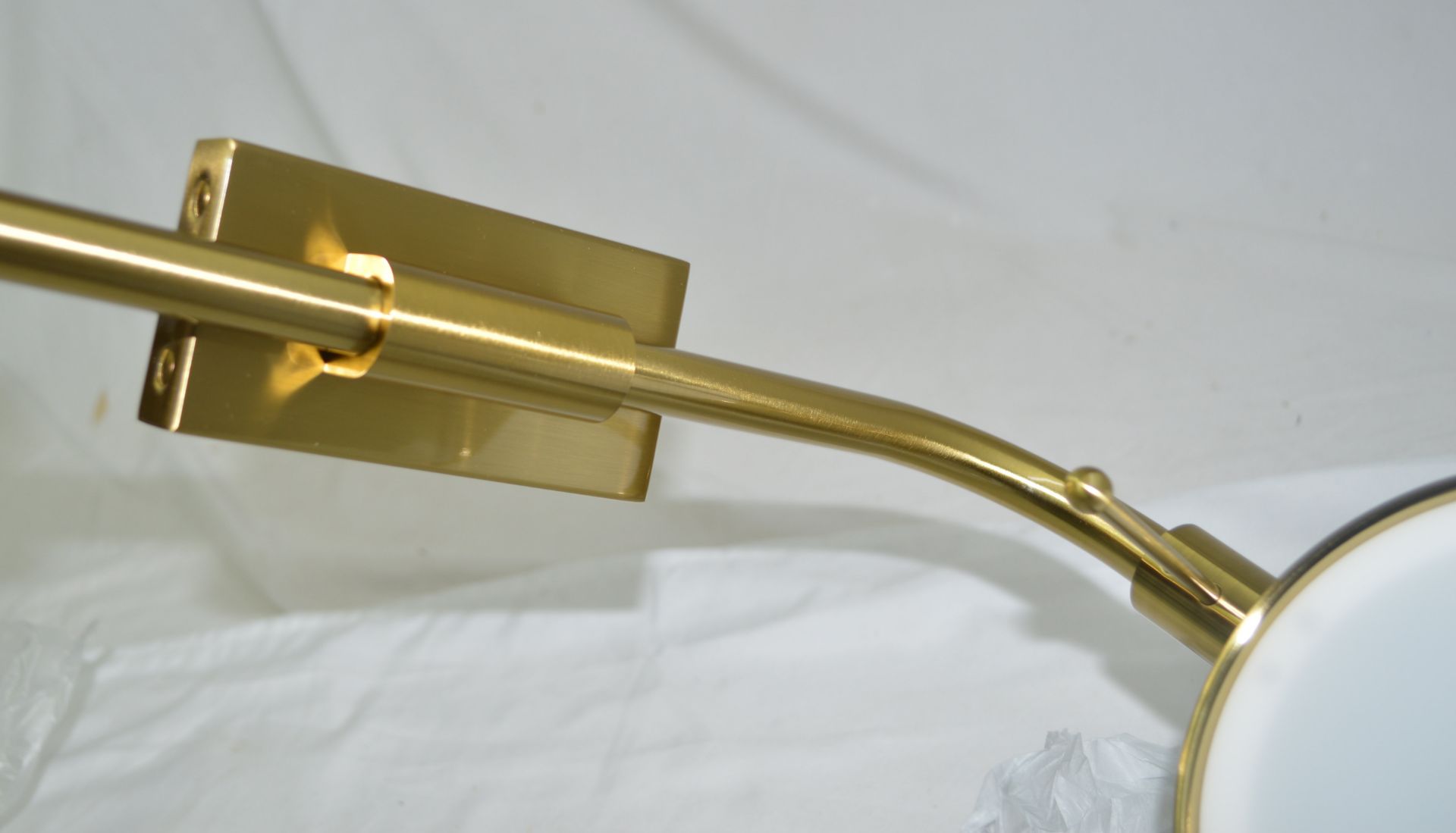 Pair of 'Lume' Luxury Wall Lights in a Brushed Brass with Opal Acrylic Diffuser - Ref: LM/2/ - Image 6 of 12