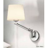 Pair of 'Angle' Luxury Adjustable Steel Wall Light with a Brushed Nickel Finish - Unused