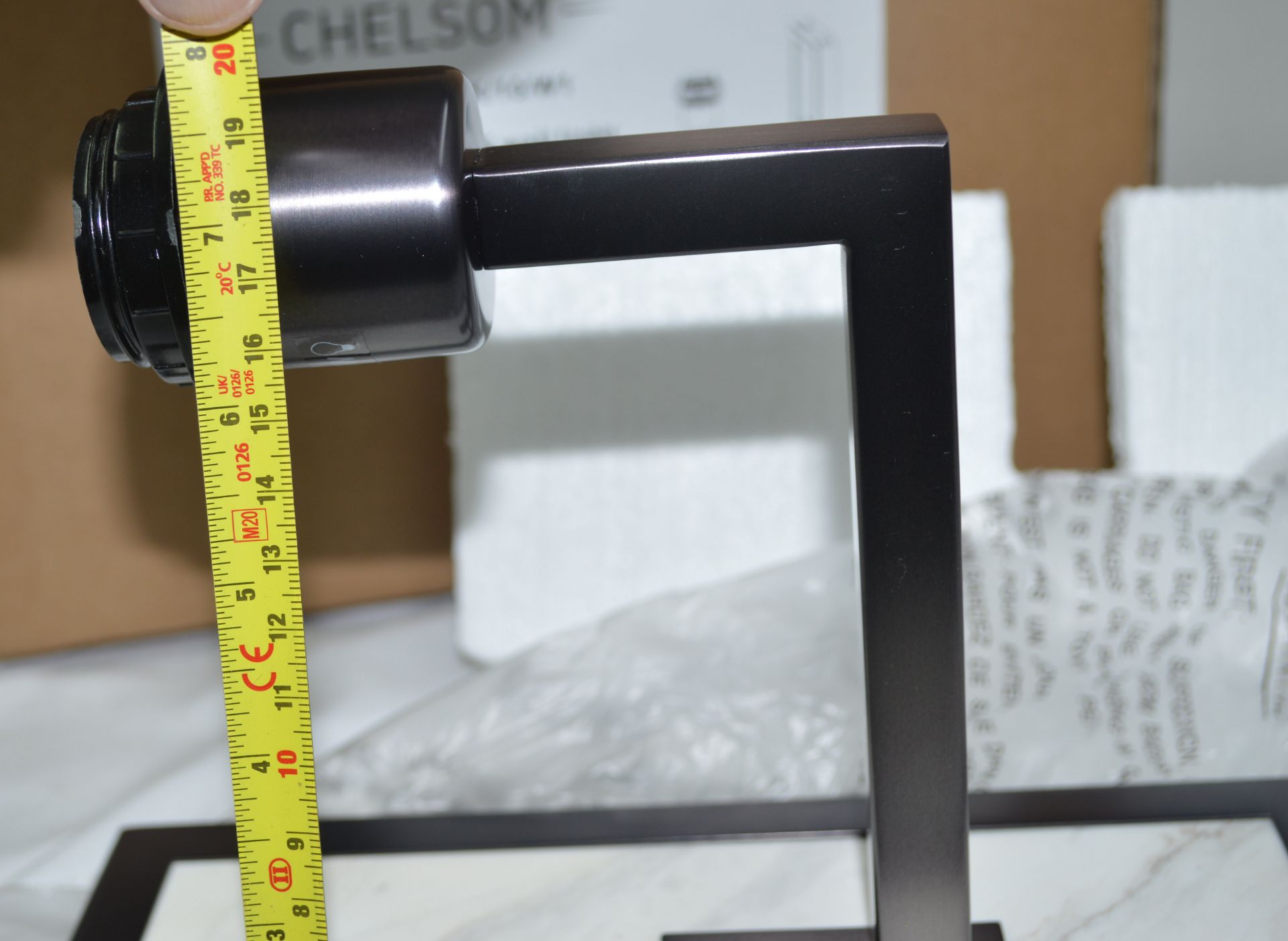 1 x CHELSOM 'Rock' Luxury Wall Light Finished In Black Bronze Metalwork with Natural Stone Back - Image 12 of 12