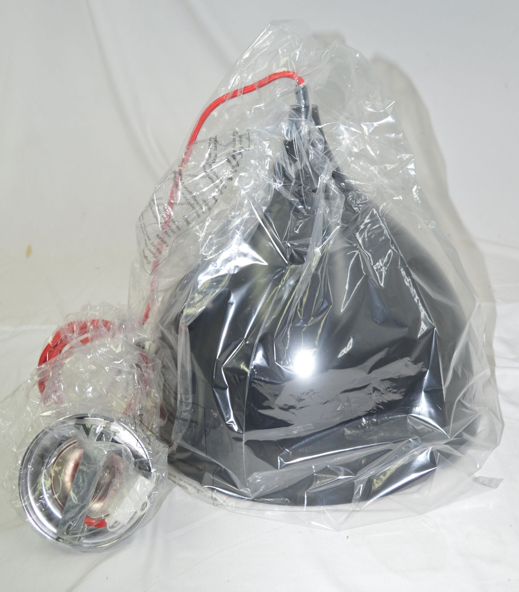 1 x CHELSOM 'Dine' Luxury Ceiling Pendant Light Fitting in a Stylish Black Finish with White Inner - - Image 19 of 20