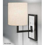 1 x CHELSOM 'Rock' Luxury Wall Light Finished In Black Bronze Metalwork with Natural Stone Back