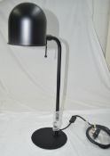 1 x CHELSOM 'Lume' Luxury Domed Metal Table Lamp with a Opal Acrylic Diffuser in Satin Black