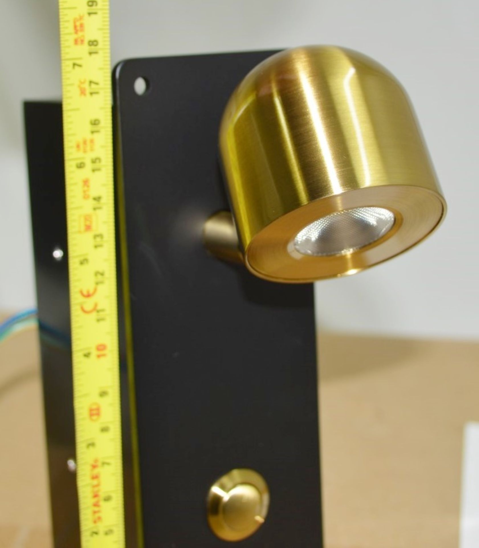 Pair of 'Dome' Luxury LED Adjustable Reading Wall Lights in a Brushed Brass Finish - Image 11 of 12