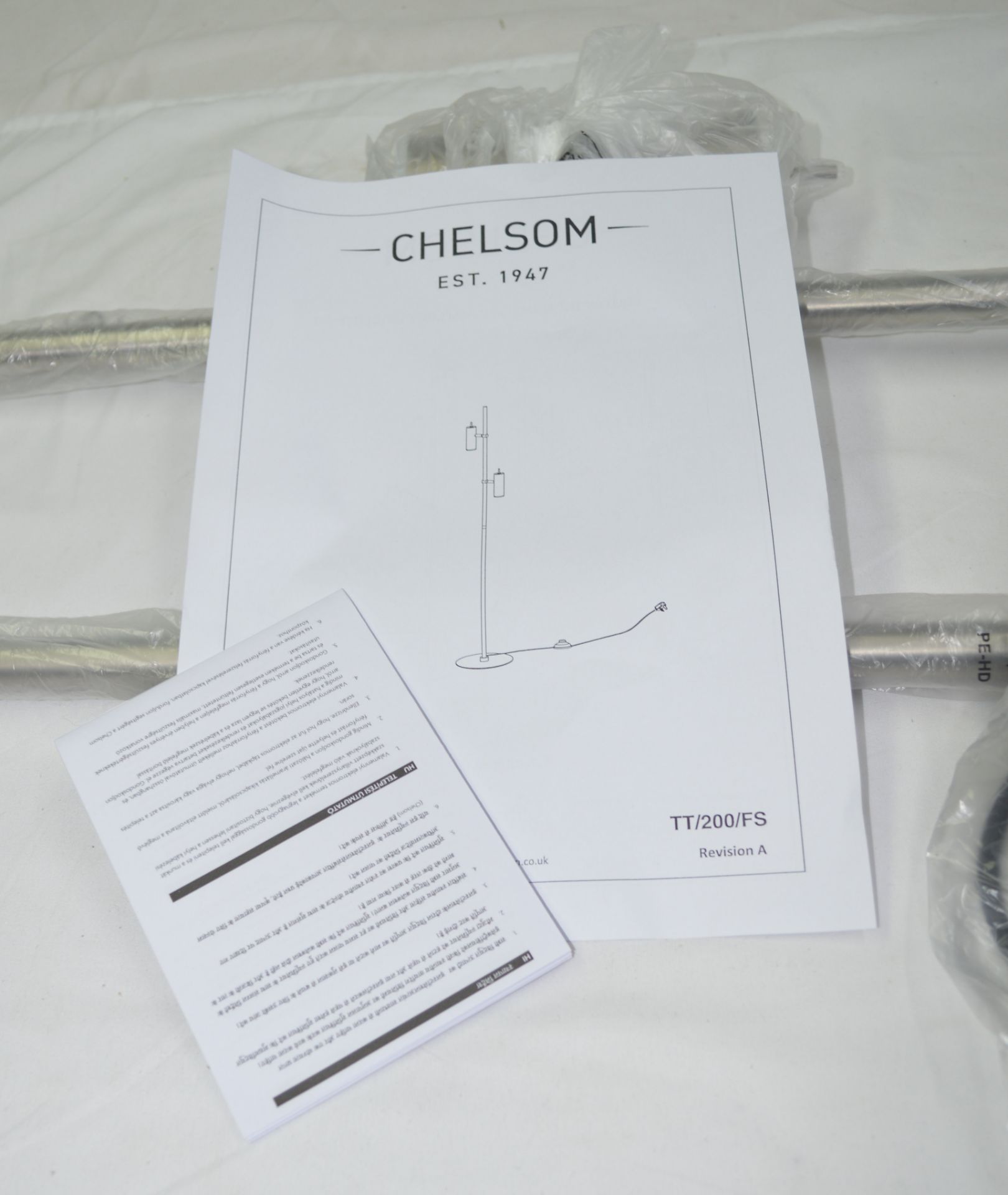 1 x CHELSOM 'Toronto' Luxury 1.6-Metre Tall Floor Lamp in a Brushed Nickel Finish - Ref: TT/200/FS/ - Image 7 of 18