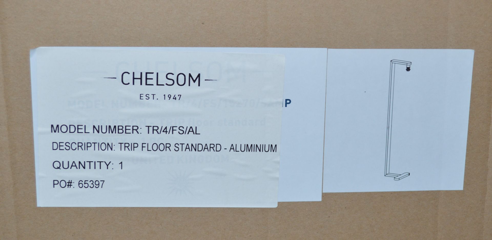 1 x CHELSOM 'Trip' Luxury Freestanding Steel Floor Lamp with an Aluminium Finish - Ref: TR/4/FS/AL/ - Image 2 of 13