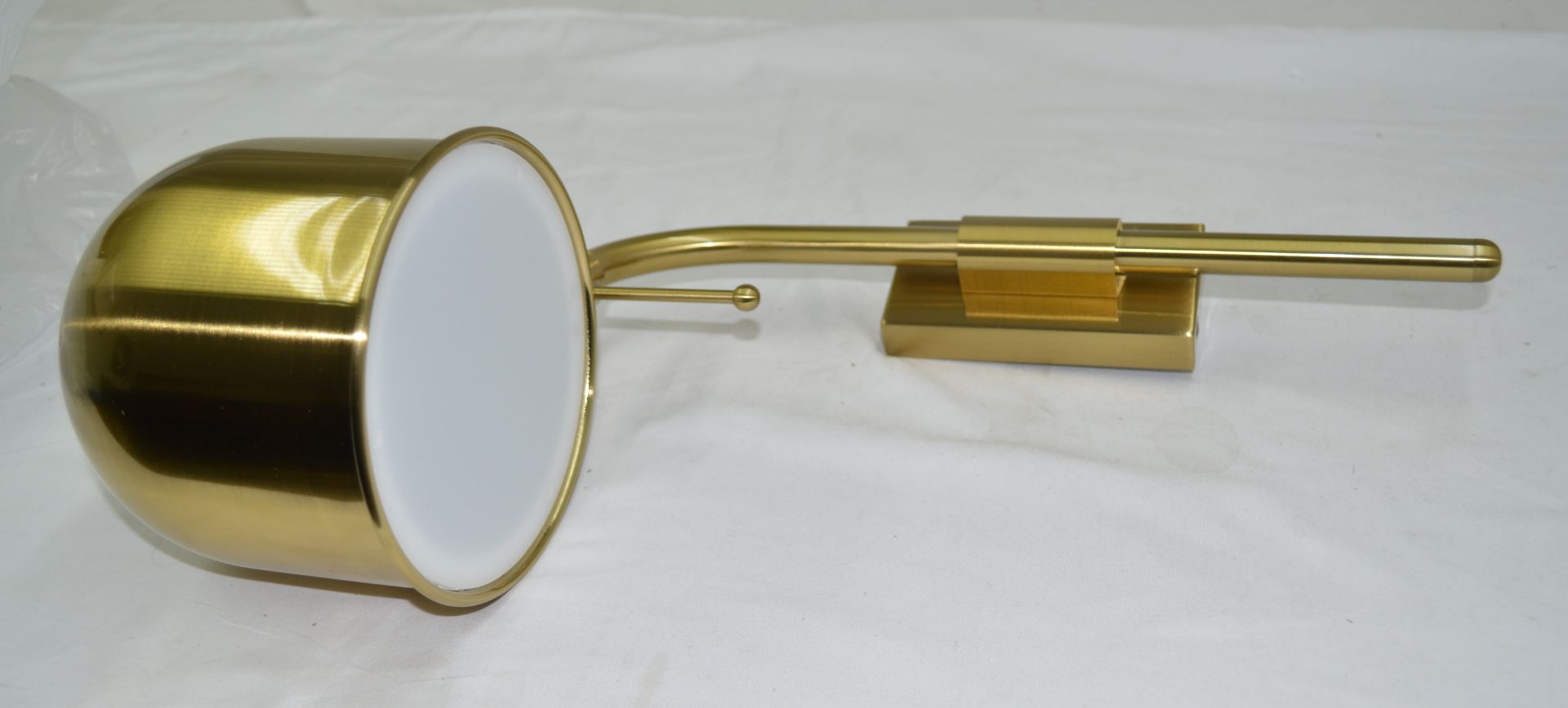 Pair of 'Lume' Luxury Wall Lights in a Brushed Brass with Opal Acrylic Diffuser - Ref: LM/2/ - Image 3 of 12