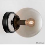 Pair of 'Lunar' Luxury Steel Wall Washer Light Fittings in a Satin Black Steel Finish with