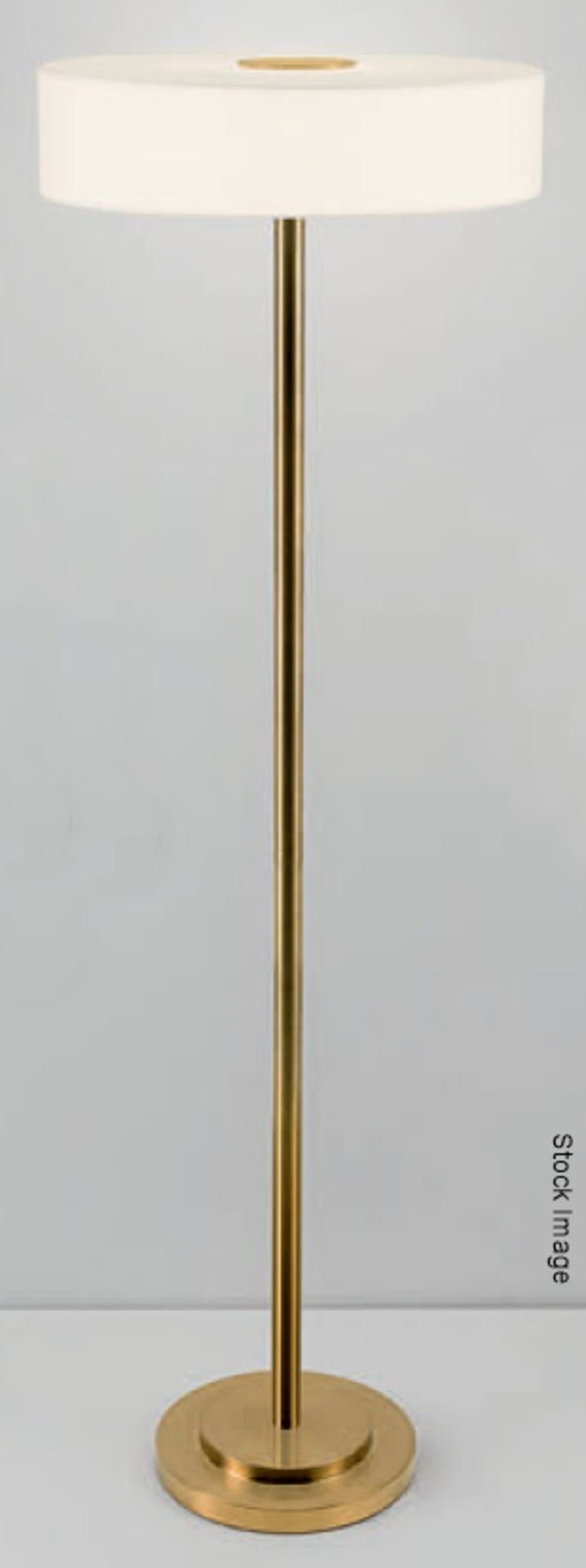 1 x CHELSOM 'Richmond' Luxury LED Freestanding Floor Lamp in a Brushed Brass Finish with Shade