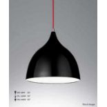 1 x CHELSOM 'Dine' Luxury Ceiling Pendant Light Fitting in a Stylish Black Finish with White Inner -