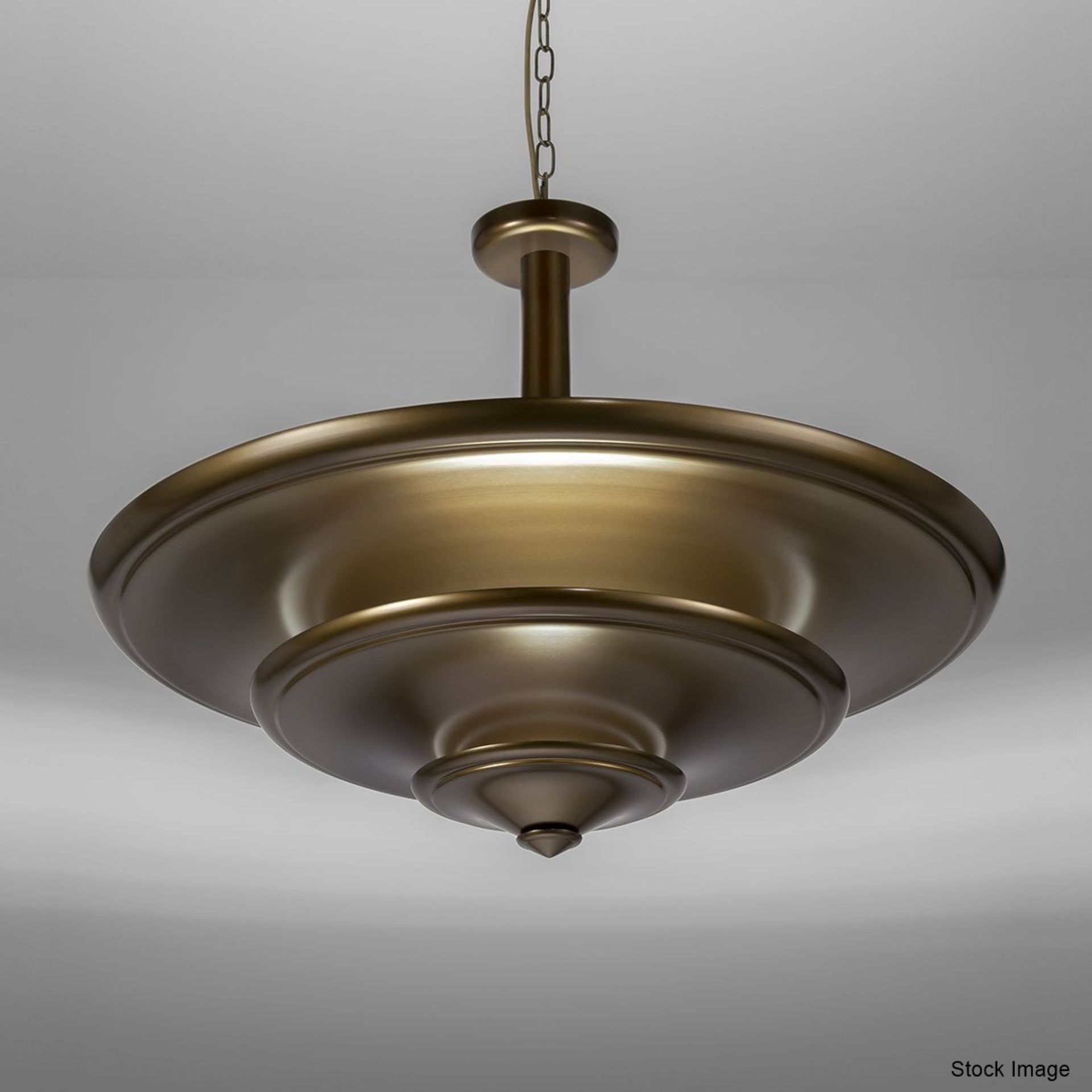 1 x CHELSOM Astaire Huge ∅85cm Luxury Art Deco-Style LED Ceiling Pendant Light in a Bronzed Finish